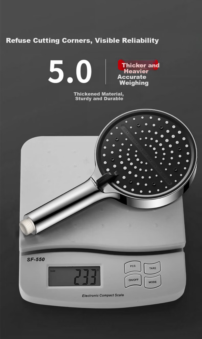 MUGE High Pressure Shower Head Powerful Water Flow Universal Single Head Handheld Bathroom Shower Sprayer 10
