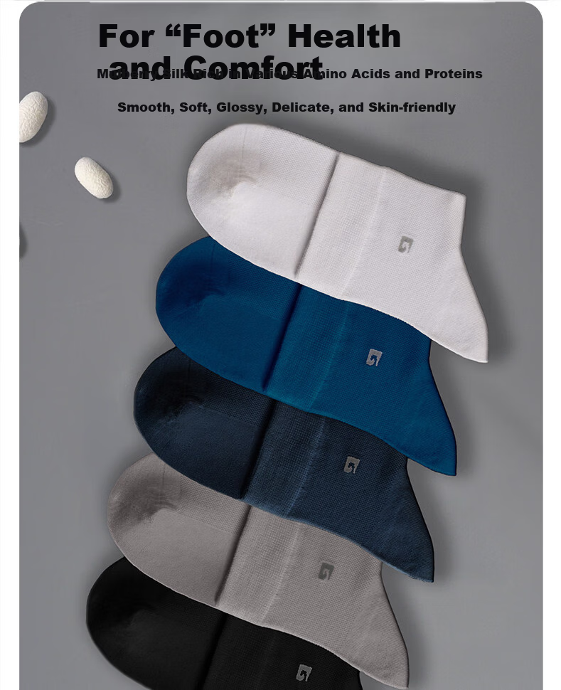 Pierre Cardin Summer New Men's Socks Mulberry Silk Mesh Ultra-Thin Mid-Calf Antibacterial Odor-Resistant Business Black Socks 2