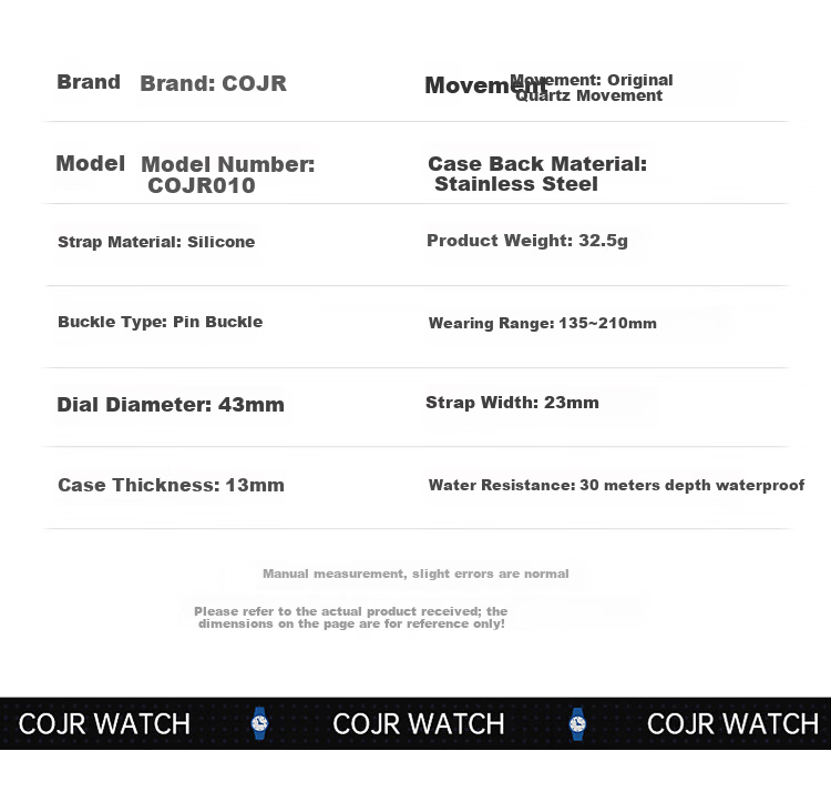 COJR Student Watch for Boys Analog Silent Luminous Waterproof Weekday Electronic Quartz for Middle and High School Exams 10