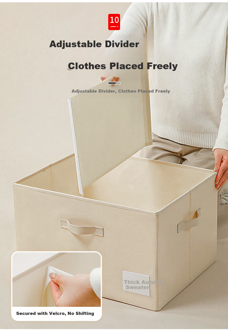 KATEI STORY Japanese Wardrobe Storage Basket Clothes Storage Box Fabric Storage Basket Foldable Storage Basket Clothing Storage Box 8
