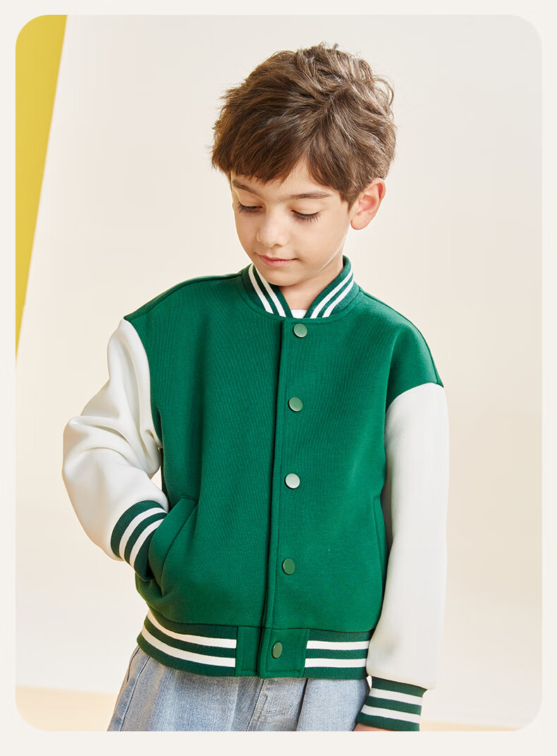 Baleno Boys' Baseball Uniform Set, 2026 Spring And Autumn Collection, Stylish Children's Outerwear, Two-Piece Sports Casual Outfit 14