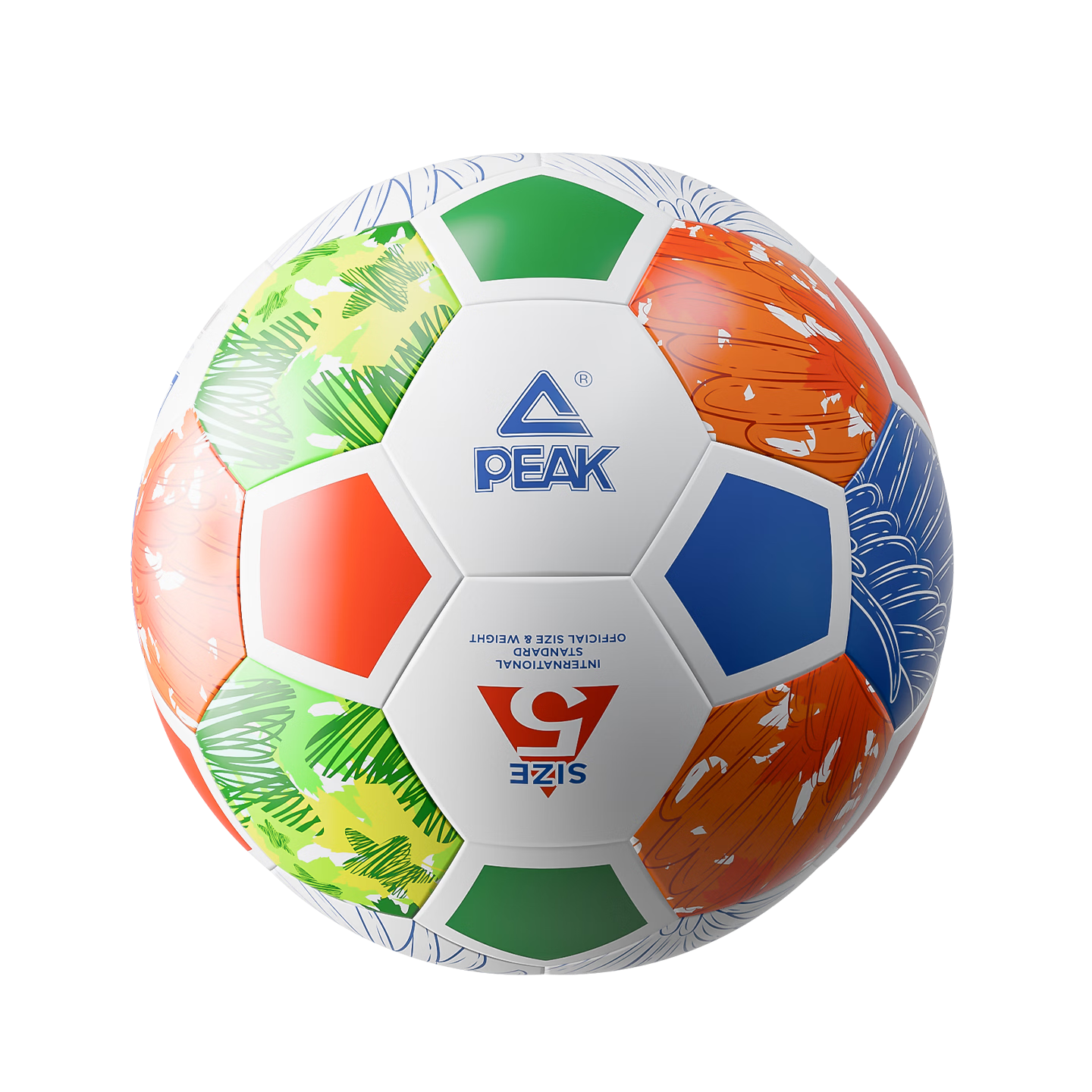 Peak Soccer Ball Size 4 for Children and Adults, Standard World Cup Match Training Ball for Youth, Primary School, and Preschool