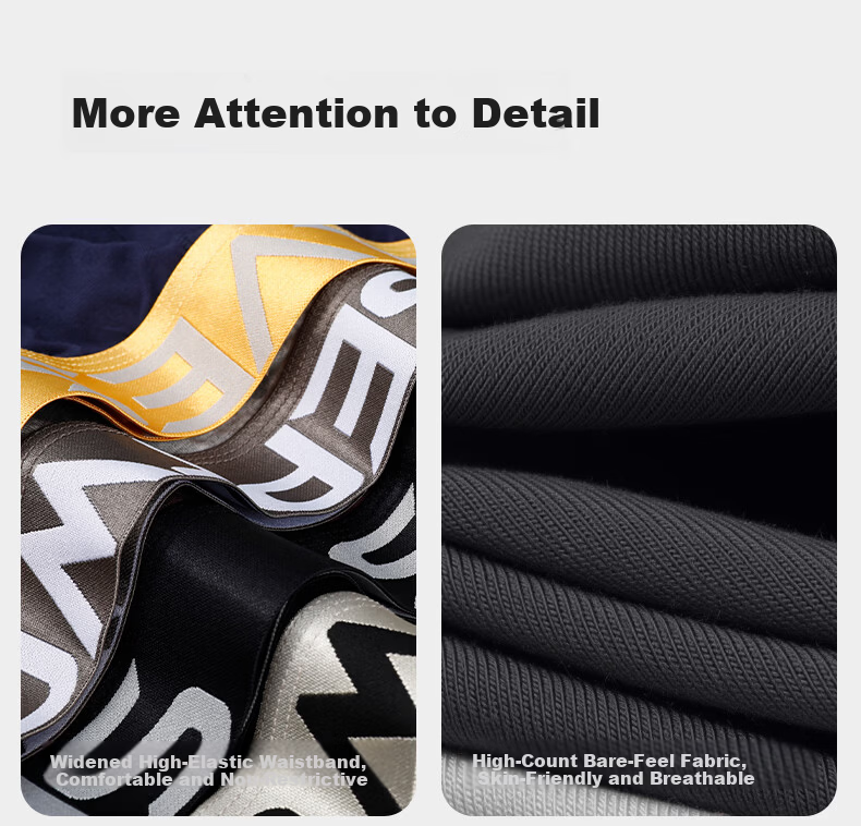 Seven Wolves Men's Underwear [Ice Silk Wide Elastic] Comfortable Men's Boxer Briefs Sports Shorts 4-Pack M 15