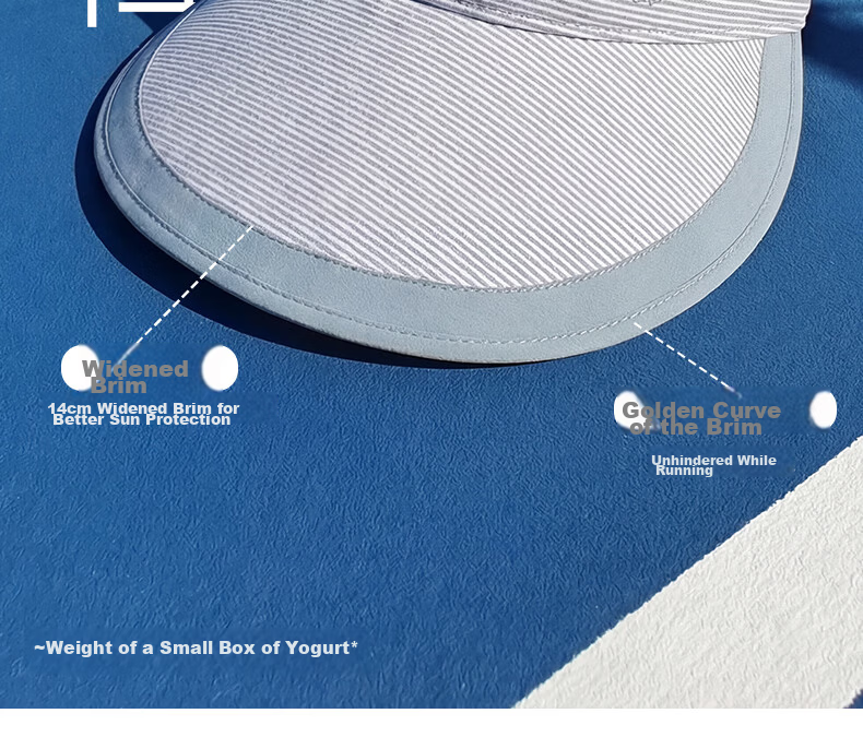 CACUSS Large Brim Open Top Hat Women Summer Outdoor Sun Hat Sports Hat Face Slimming Striped Sun Protection Hat Black 10