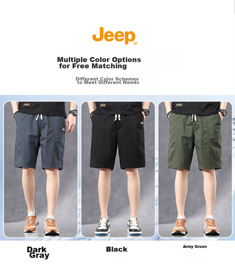 JEEP Men's Summer Loose Fit Black Cargo Shorts 3XL 9