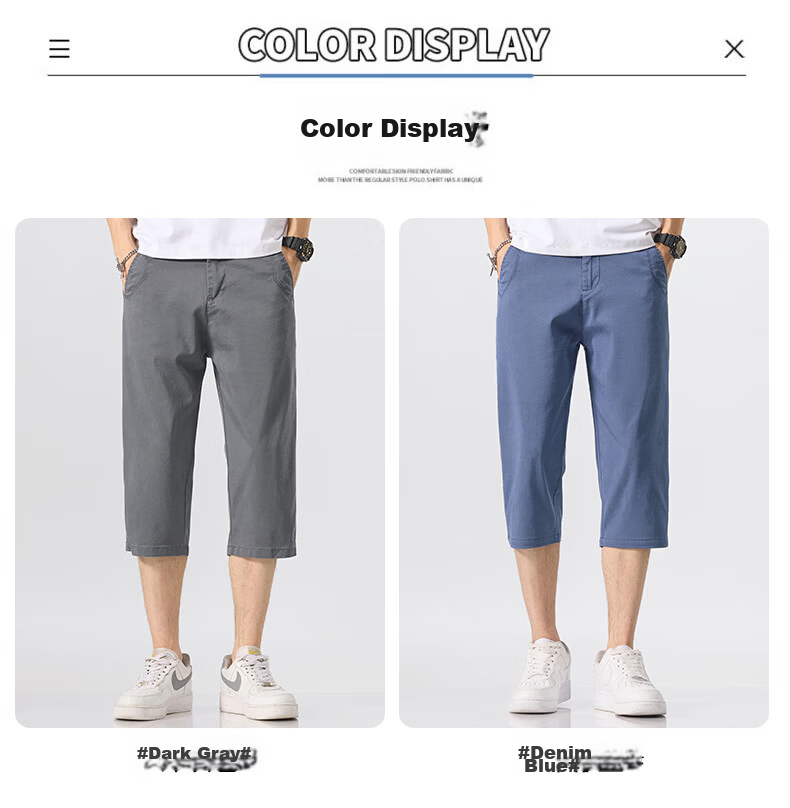 ROMON Men's Summer Lyocell Lightweight Breathable Stretch Sports Casual Straight-Leg Cropped Pants 633 Gray 28 9