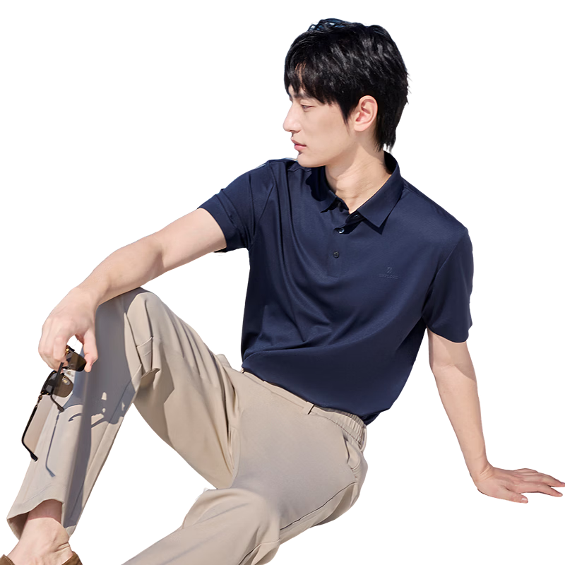 Hongdou Men's Polo Shirt All-Purpose Ice Silk 7A Antibacterial Sunscreen Comfortable Short Sleeve Polo