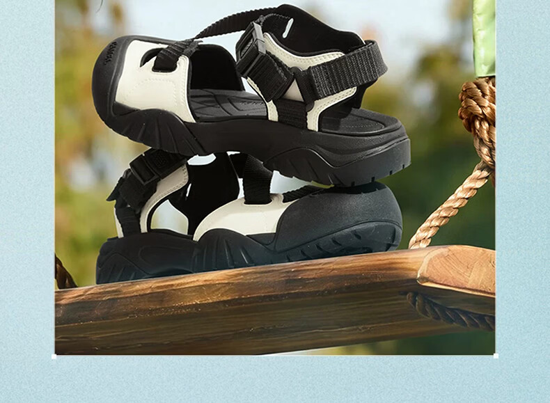 CAMEL Women's Outdoor Sandals Cute Cool Version Colorblock Thick Sole Sandals L25M076016 Black Size 37 11