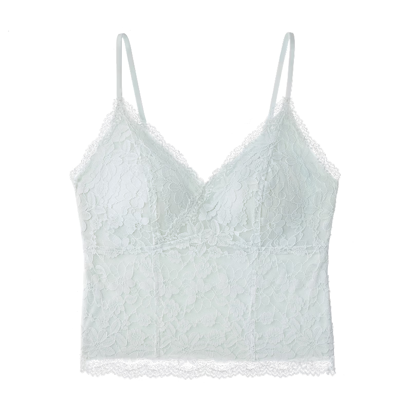 Suki Ryohin [Iris] French Lace Sexy Camisole with Chest Pad, Inner Wear and Outer Wear Tank Top for Women Summer