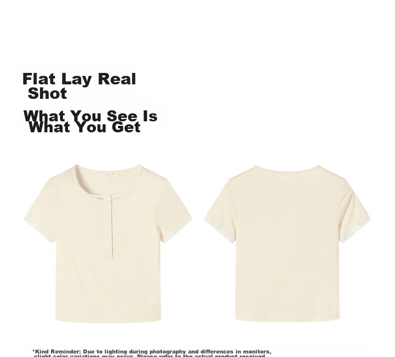TonLion 2026 Summer New Women's Short Sleeve T-Shirt Lace Splicing Fake Two-Piece Henry Collar Girl Style Gentle Temperament 3