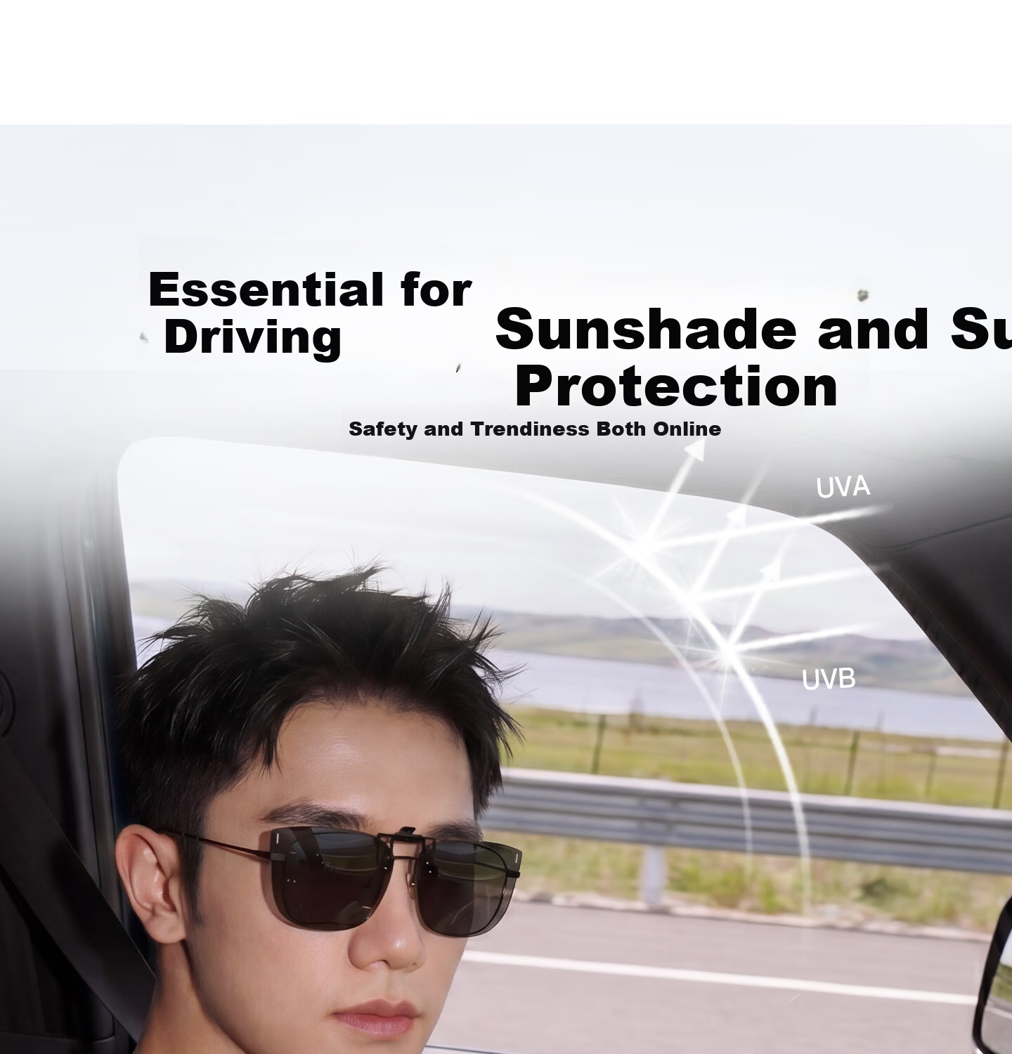 CAPONI Polarized Clip-On HUD Display Sunglasses UV Protection Driving Glasses for Men and Women 17