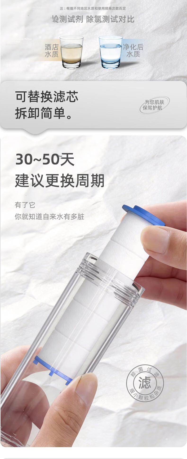 JROR Seiko High-Pressure Shower Head with Strong Water Flow, Bathroom Filter Shower Head, Shower Sprayer 7