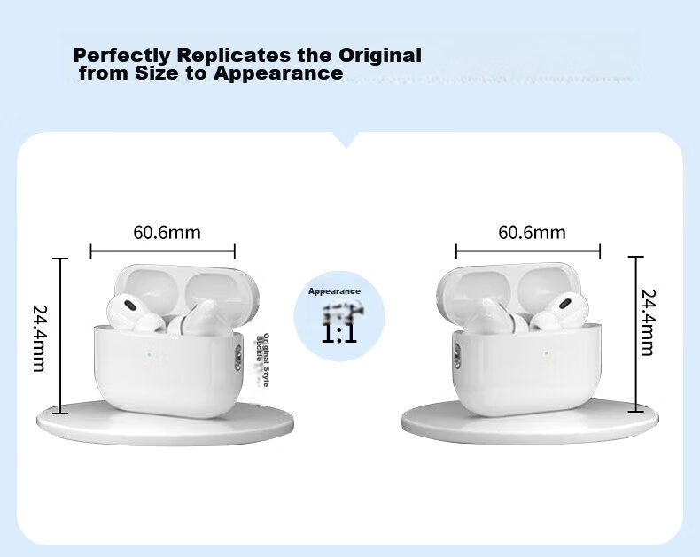 AMKE Huaqiangbei 16th Gen Pro6 Premium Apple Bluetooth Earbuds Air True Wireless Active Noise Cancelling In-Ear Sports Music Headphones Compatible with Huawei Apple Xiaomi OPPO 4