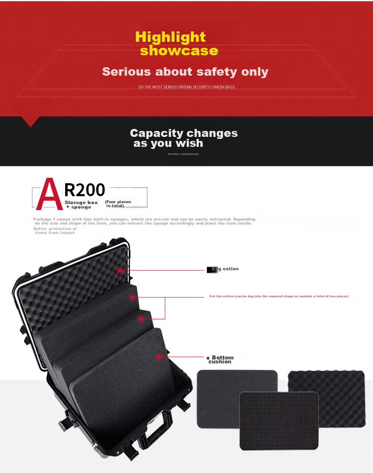 EIRMAI R201 Compatible with DJI AIR3/3S And Mavic 3 Pro Camera Safety Case, Multifunctional Storage Accessory Bag, Drone Handheld Case, Shoulder Bag, Sand Color 8
