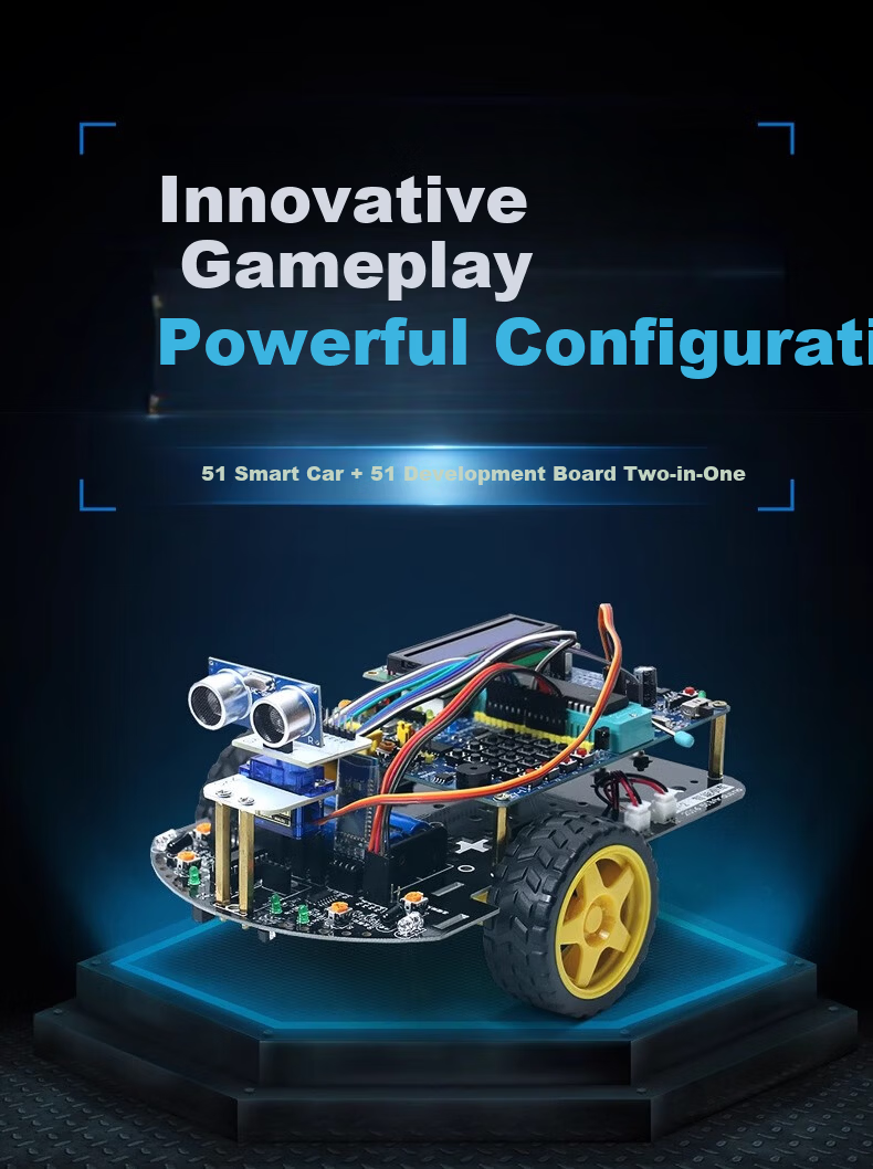 LOBOROBOT 51 Microcontroller Development Board Kit Smart Car Line Tracking Obstacle Avoidance Remote Control Bluetooth Programming C51 Robot Kit 1