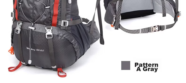 AiWang Women's Oxford Cloth Hiking Backpack Men's Outdoor Suspension Load Heavy Duty Large Capacity Travel 45+5L Yellow 19
