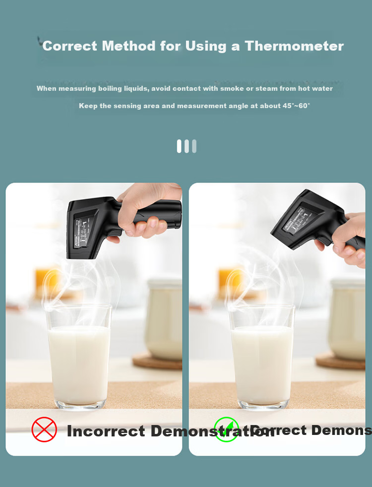 MESTEK Industrial Infrared Thermometer IR03A for Refrigerator and Oven Digital Baking Temperature Gun 5