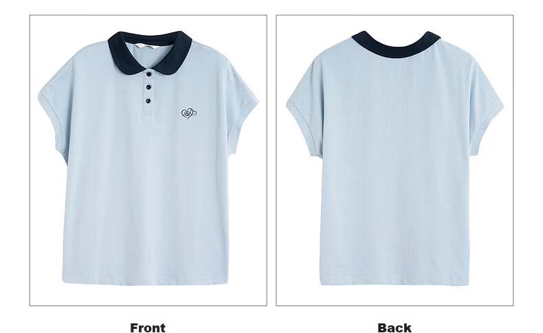 TonLion 2026 Summer Women's Patterned Polo Collar Short Sleeve T-Shirt Loose Casual Fashion Comfortable Versatile Simple Women's T-Shirt 22