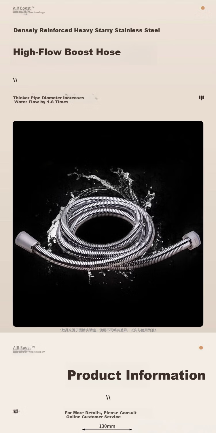 Del 28-Year Brand High-Pressure Shower Head Bathroom Rainfall Shower Set 13