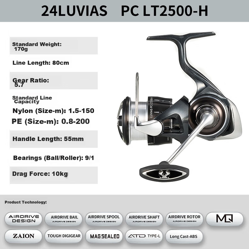 Daiwa 2024 LUVIAS Lightweight Spinning Reel 2500-H