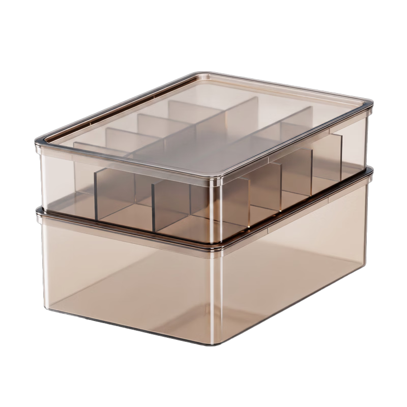 Jiabangshou Underwear Storage Box, Lingerie And Socks Organizer, Clothes Storage Container with Compartments, Closet Drawer Organizer, 2-Piece Set