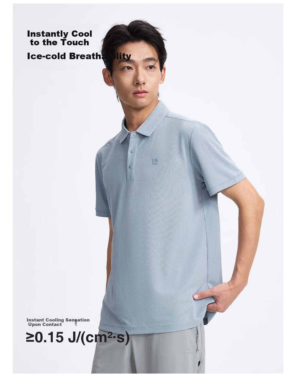Toread Men's Summer Short Sleeve Polo Shirt Business Casual Antibacterial Quick-Dry Solid Color Shoulder Cooling Tee 5