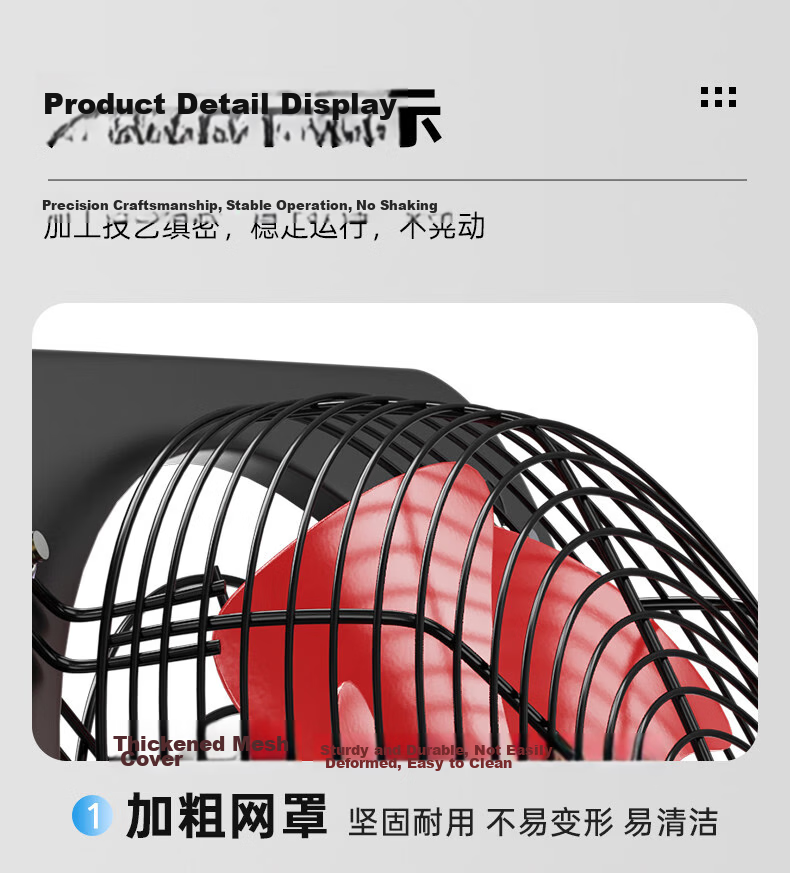 DIAMOND 10-Inch Seven-Blade High-Power Industrial Exhaust Fan for Home Kitchen Range Hood Ventilation 17