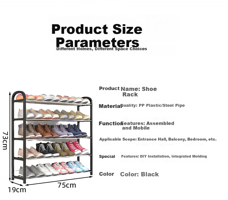 Anerya Simple Shoe Rack Multi-Layer Home Shoe Storage Indoor Shoe Shelf Dormitory Shoe Organizer Rack 11
