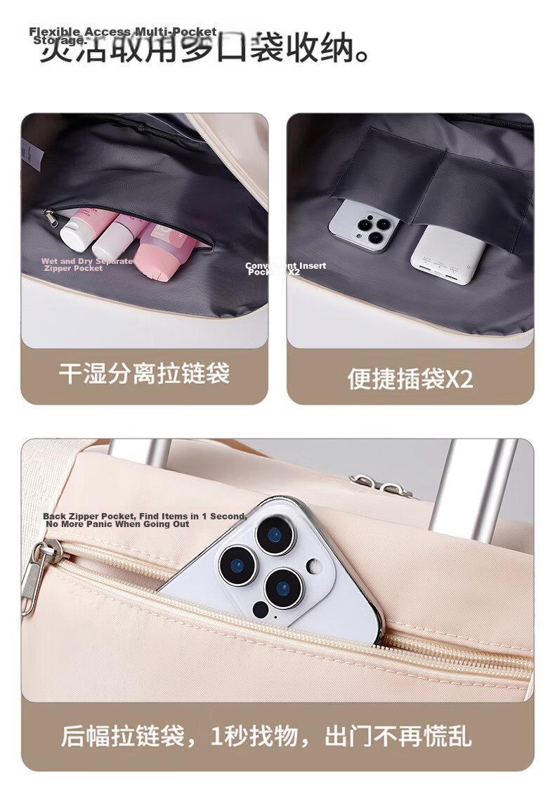 Warrior Women's Large Capacity Handbag Travel Bag Expandable Luggage Bag for Short Trips Business Travel Storage Bag 18