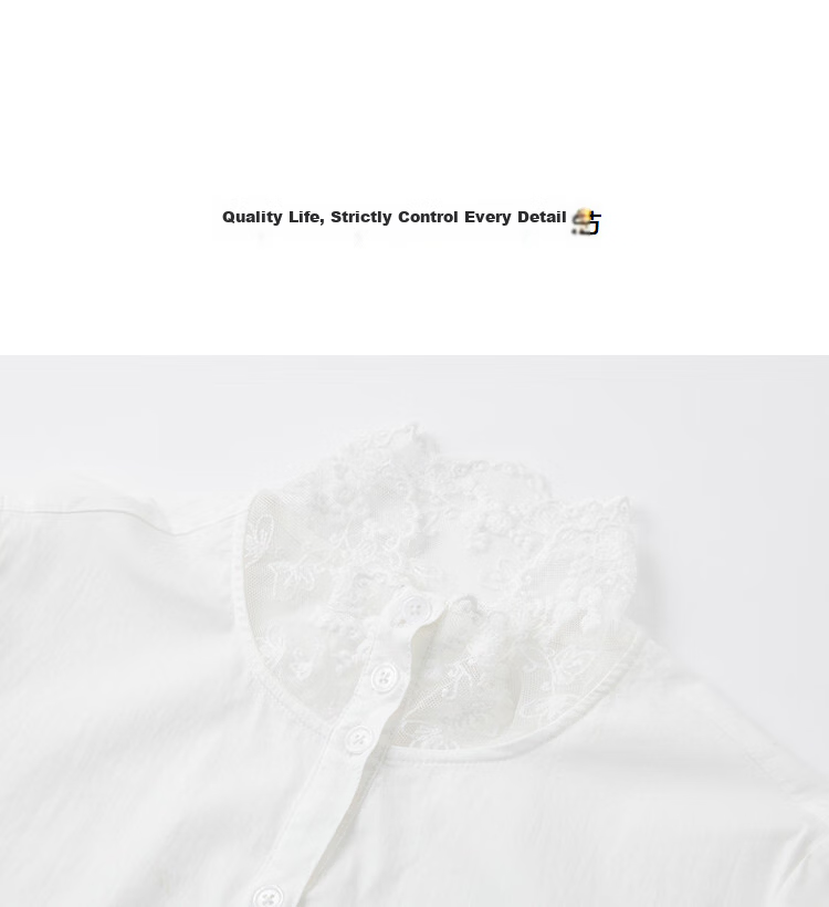 Demana Spring French Lace Lapel Long Sleeve Shirt Petite Elegant Women's Top with Full Cotton-Blend Stretch 12