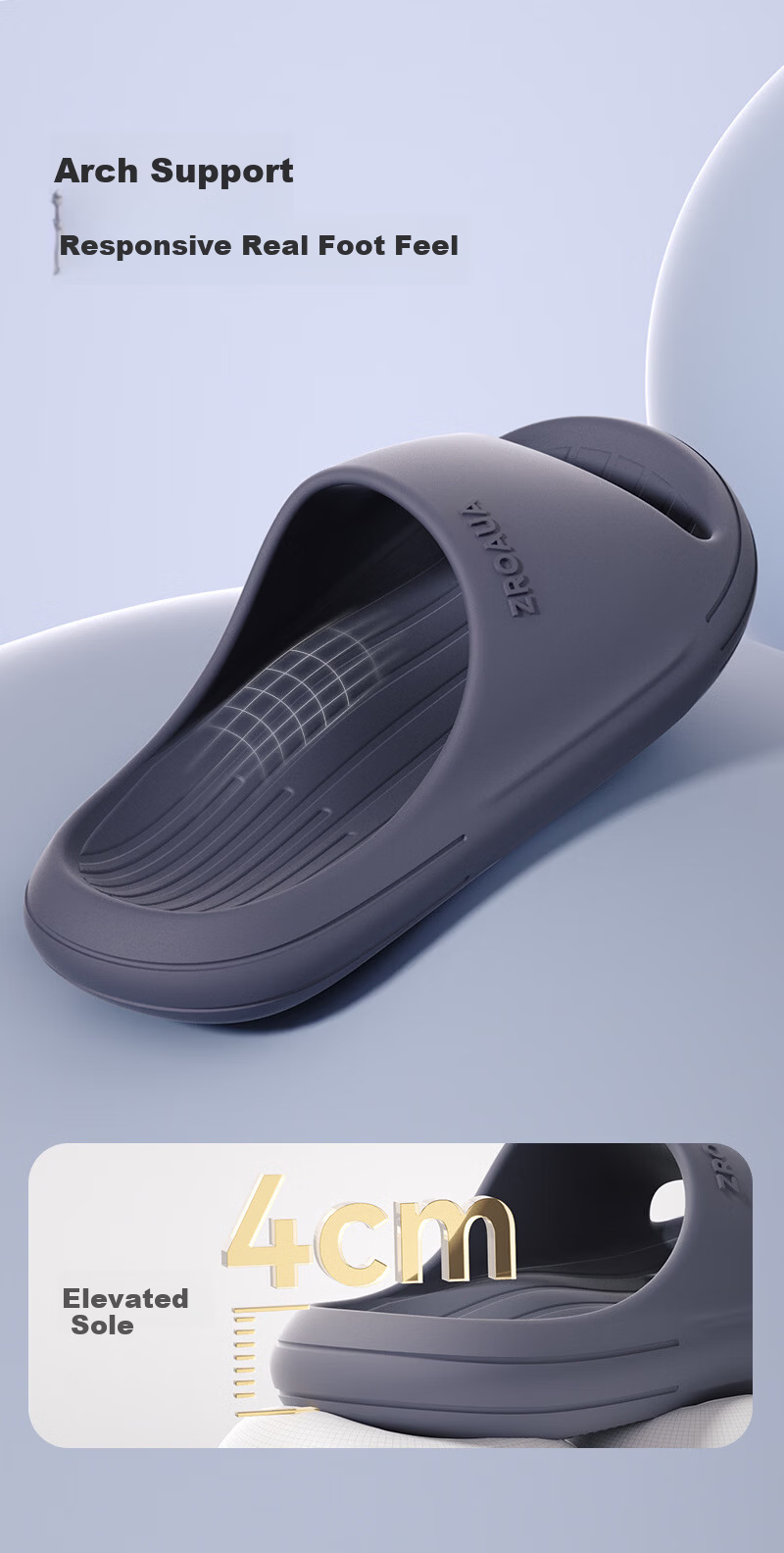 Beiduo Yang Men's Large Size Home Bathroom Shower Non-Slip EVA Odorless Slippers Black 42-43 3