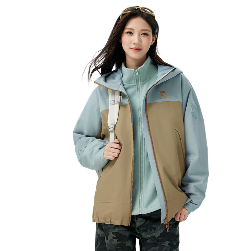 CAMEL [Wang Junkai Edition] Unisex 3-in-1 Waterproof Shell Jacket Outdoor Coat