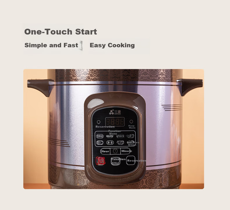 SANYUAN Electric Slow Cooker Clay Pot Soup Pot Large Capacity Fully Automatic 8L Electric Stew Pot Timer Reservation Purple Clay Soup Pot Household Porridge Cooker Health Pot Electric Clay Pot XYDTG80 5