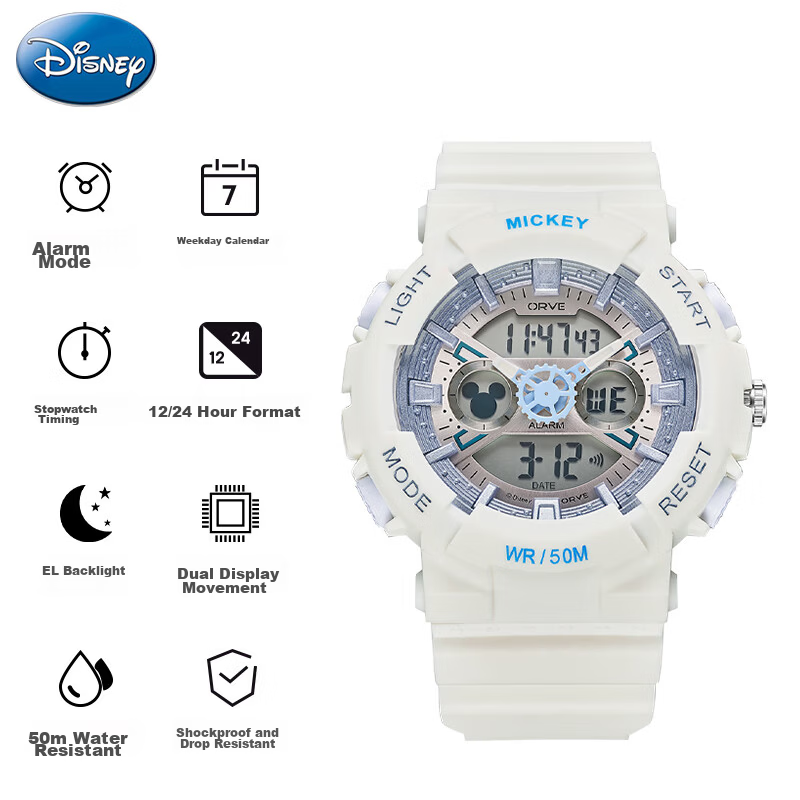 Disney Youth Electronic Watch Student Middle School Alarm Waterproof Outdoor Sports Boys Mechanical