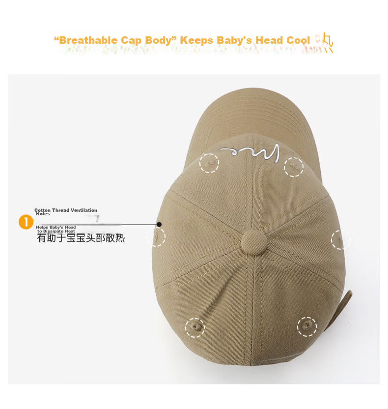 Baleno Kids Baseball Cap Boys Girls Cotton Breathable Sun Protection Outdoor Sports Travel Hat 7