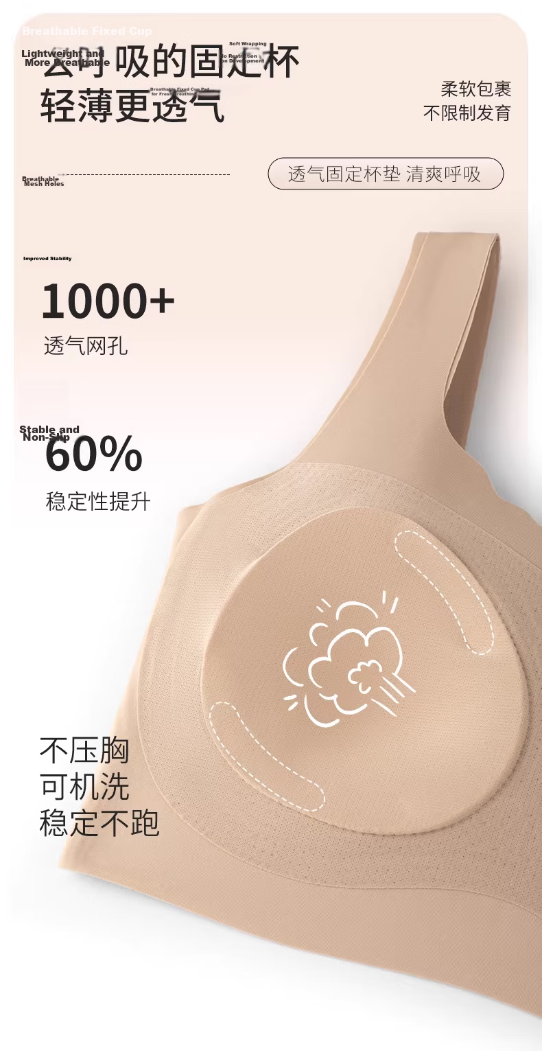 YUZHAOLIN 2-Pack Girls Foundation Invisible Underwear Teen High School Student Development Period Girls Vest Bra 15