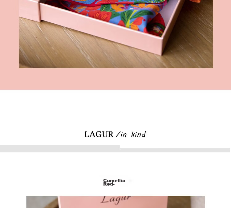 Lagur Rich Eternal 100% Mulberry Silk Original Illustration Scarf Triangle Silk Neck Scarf Gift for Mom Camellia Red 9