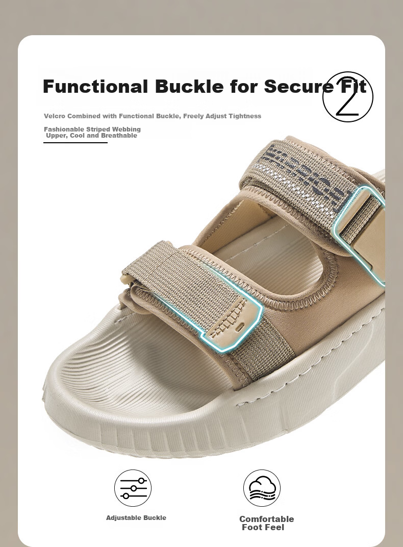 Warrior Men's Summer Outdoor Sandals 2026 New Soft Sole Sports Beach Shoes 1130 Khaki Size 43 4