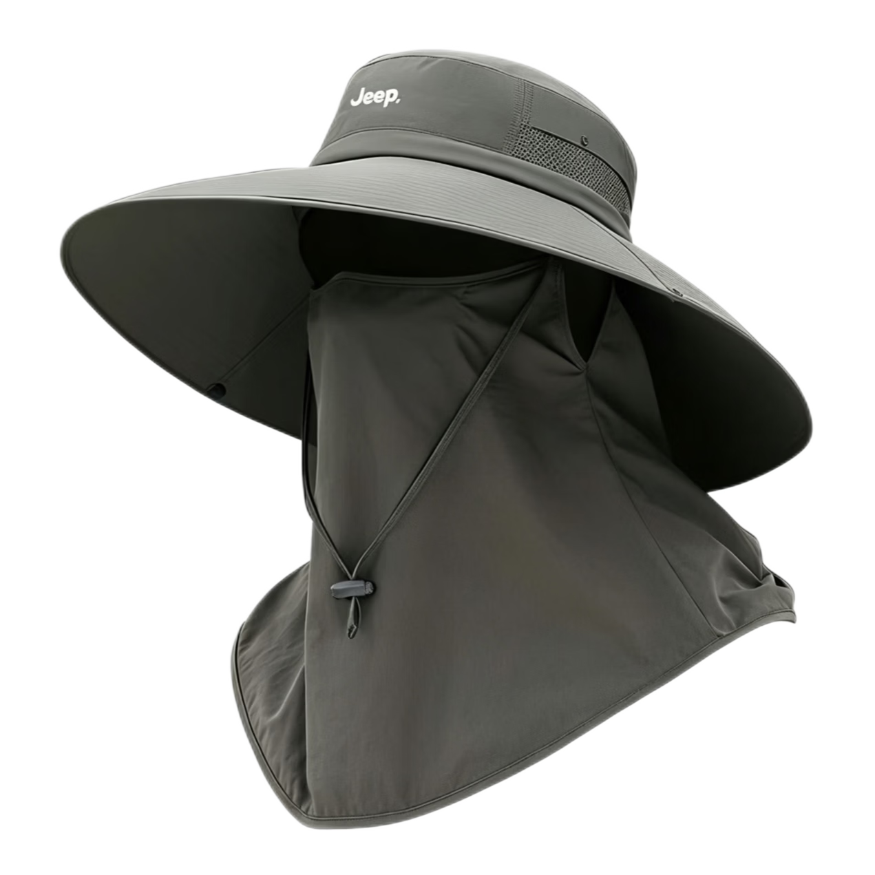 JEEP Women's Summer Outdoor Hiking Sun Protection Hat with Full Coverage Extended Face Mask and Shoulder Neck Guard Fisherman Hat