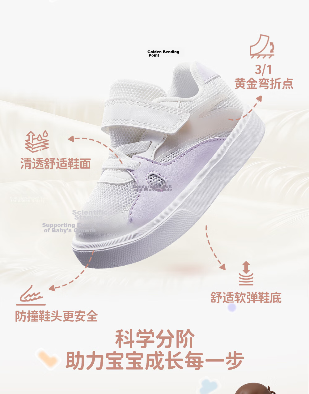 ANTA Kids Boys Infant 2026 Breathable Comfortable Non-Slip Baby Sneakers A12530013K 20