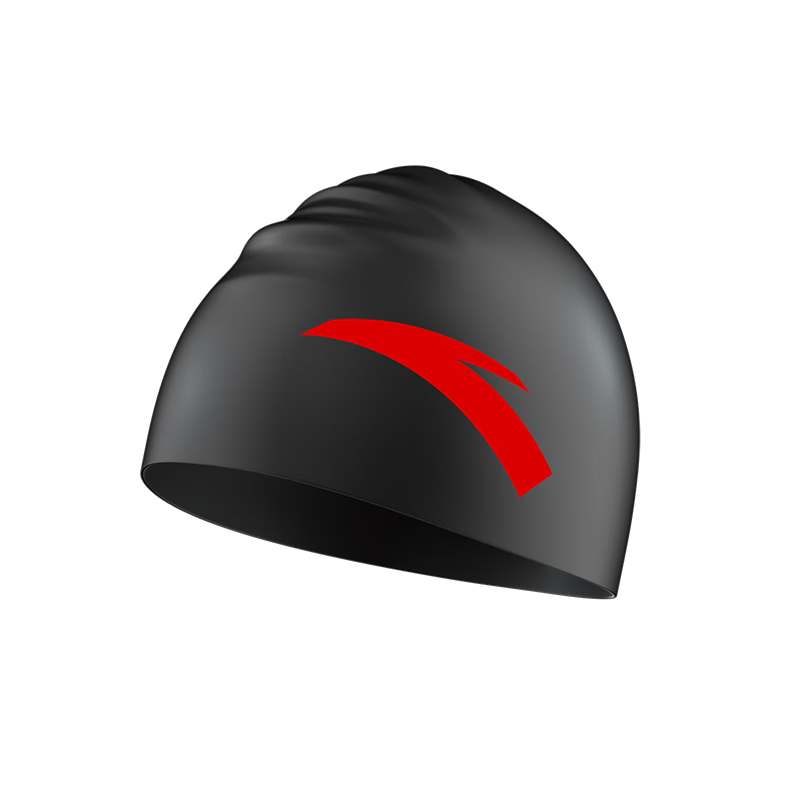 ANTA Professional Silicone Swim Cap Waterproof High Elasticity Swimming Cap for Men and Women Black