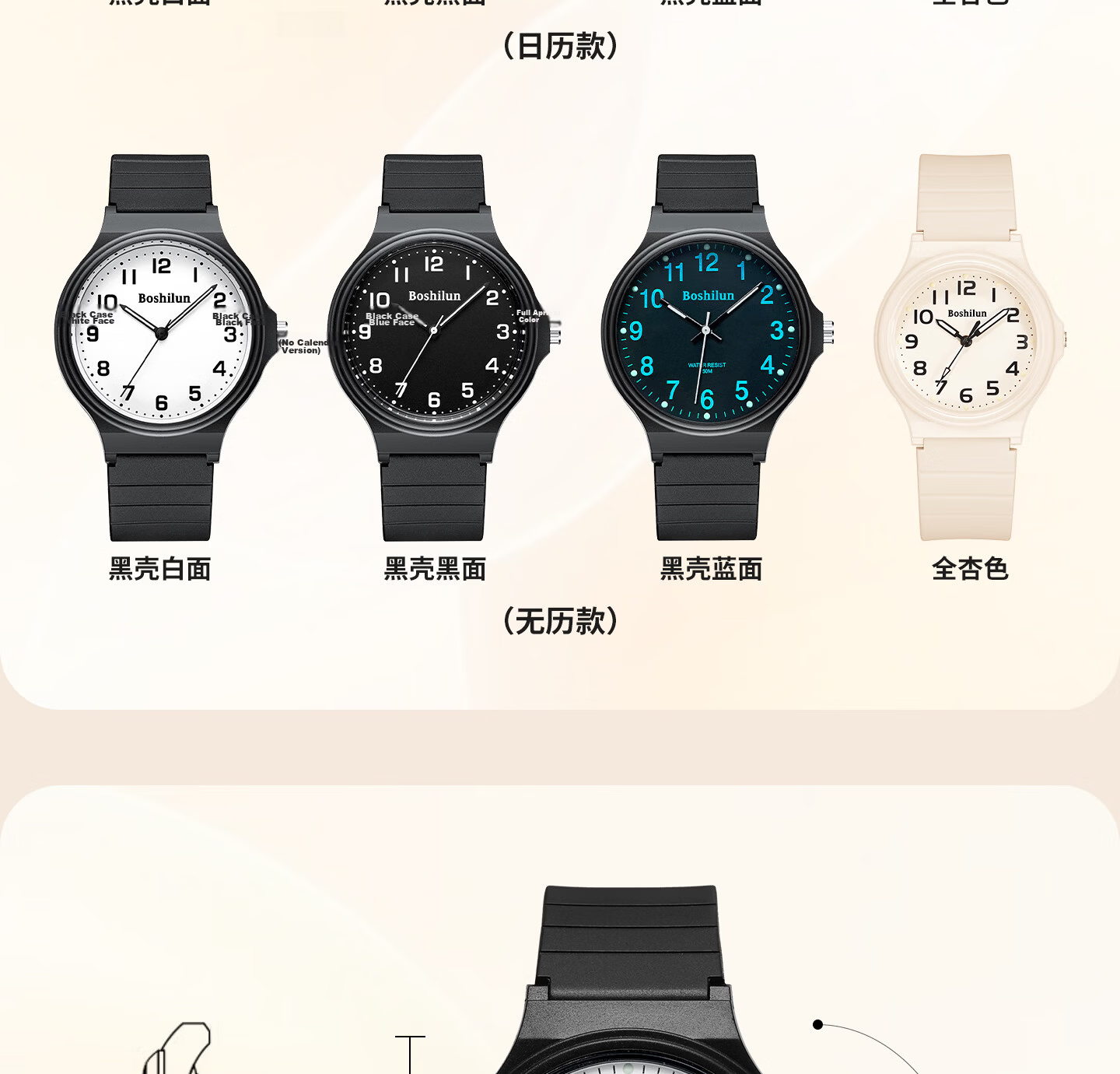 Bausch & Lomb Exam Watch for High School Students, Silent Waterproof Kids' Time-Only Exam Room Approved 25