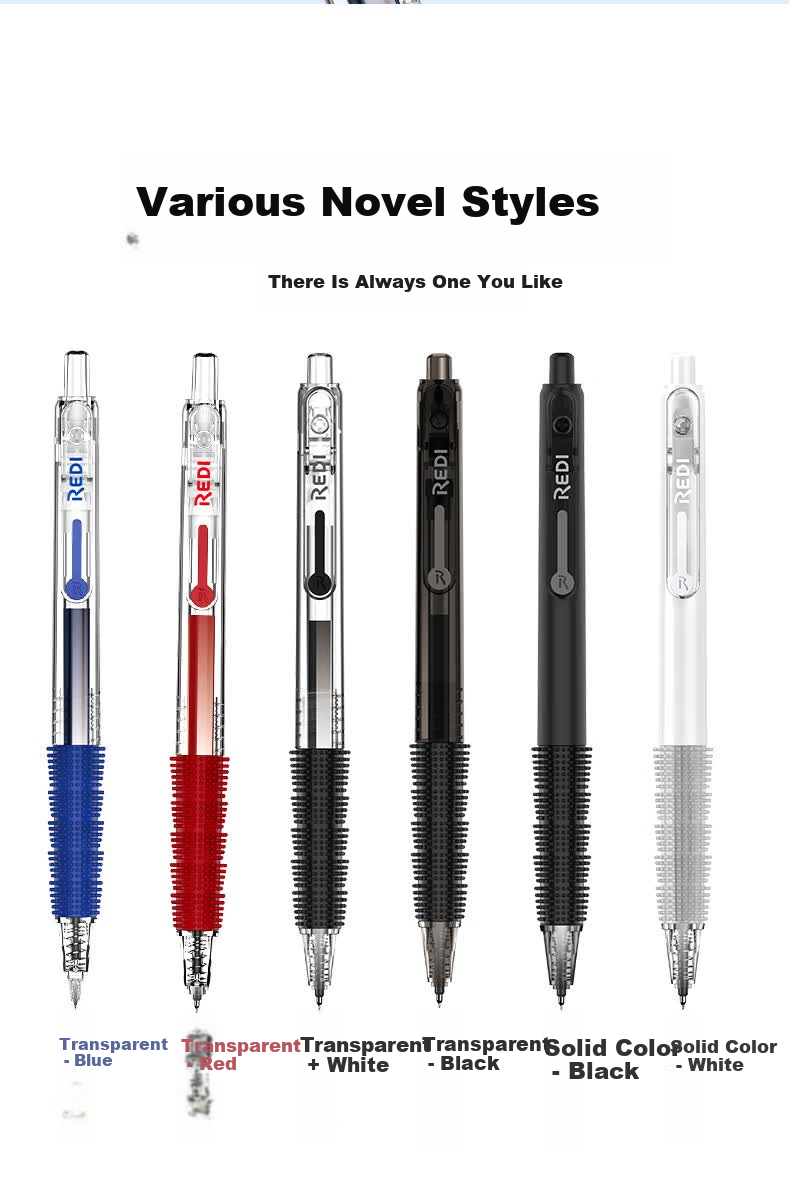 Lepusen Lewei Click Gel Pen 662 Black 0.5mm Large Capacity Retractable Pen Student Exam Writing Pen Daily Study Model 662-6 9