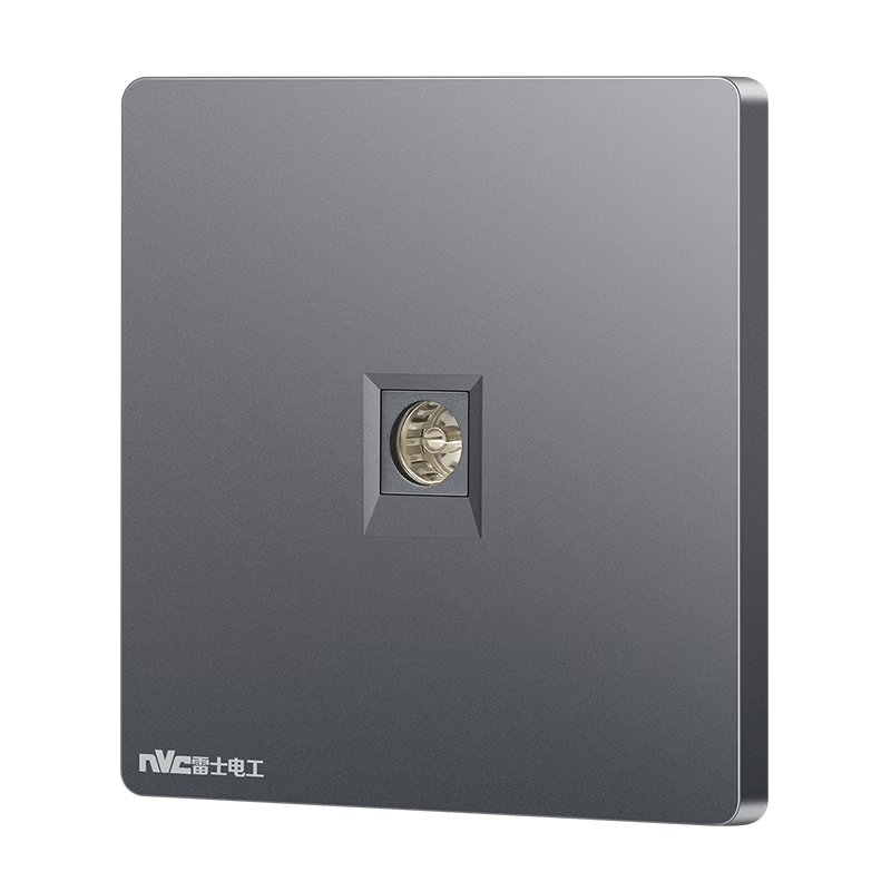 NVC Lighting Switch Socket Single TV Socket 86-Type Ultra-Thin Panel N29 Misty Gray
