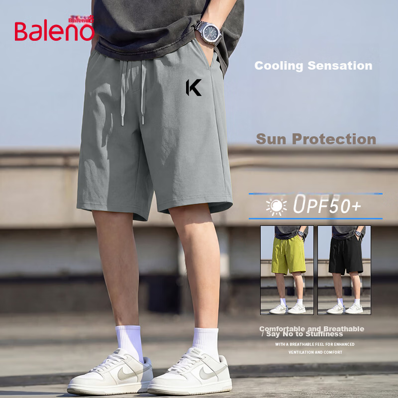 Baleno Men's Summer Cool Skin-Friendly Comfortable Casual Shorts Trendy American Style Sports Fitness Sun Protection Five-Point Pants 18