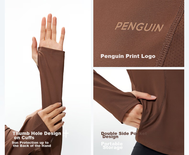 Penguin Baby Style Slim Waist Cooling Breathable Original Yarn Sun Protection Jacket for Women 1036 26