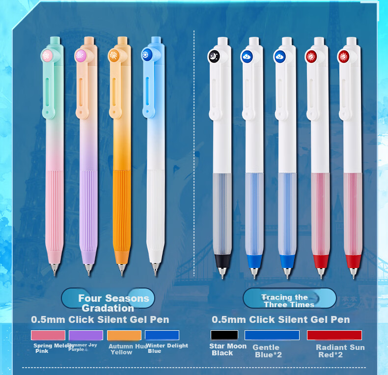 HERO Fountain Pen, Golden List Stationery Set, Stylish Gel Pens, Student Birthday Gift, Middle School Exam Gift Box, Traveler Series Large Gift Box 6