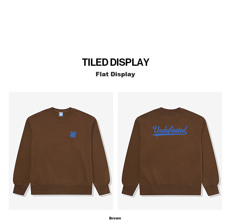 UNDEFEATED Five Stripes Official Autumn New Fashion Casual Sports Letter Pattern Crewneck Sweatshirt Brown S 12