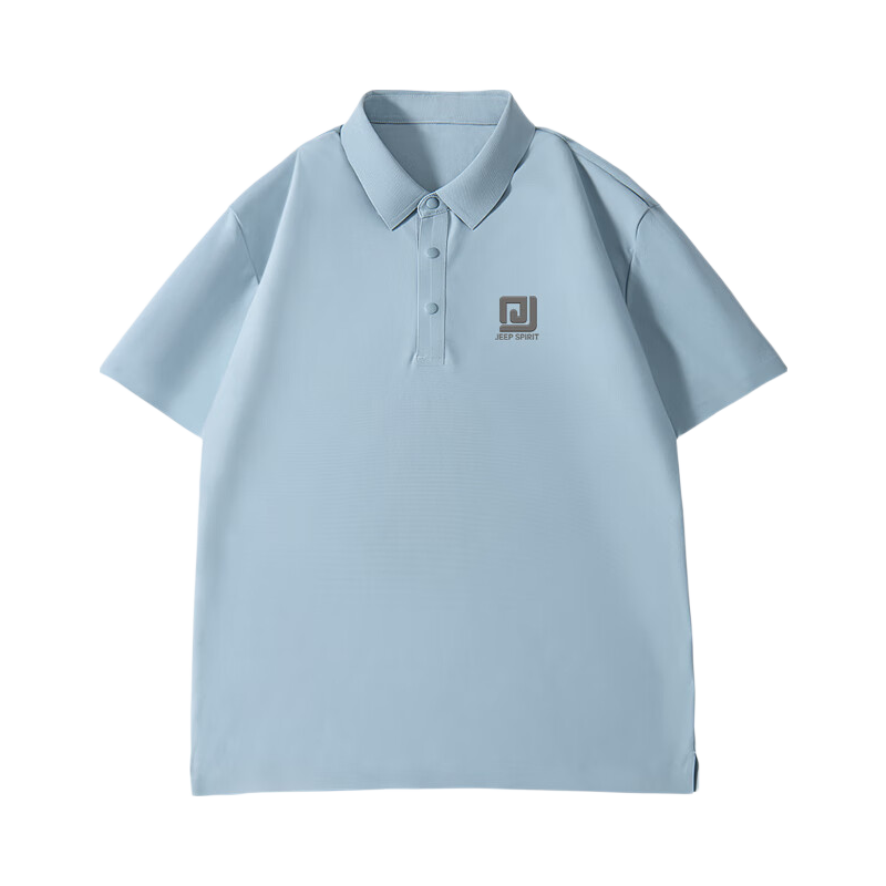 JEEP SPIRIT Men's Short-Sleeve Polo Shirt, Summer Cool-Feeling Quick-Dry Collared Youth High-End Business Ice Silk T-Shirt