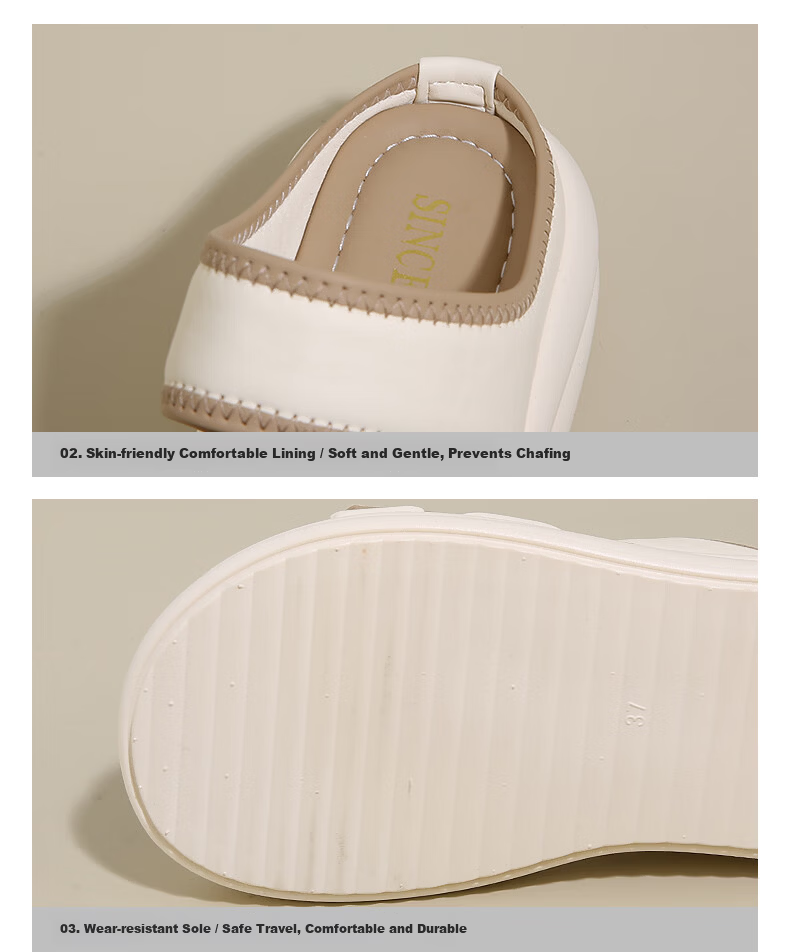 CARTELO Women's Summer Sandals Thick Soft Sole Bow Slip-On Beach Shoes 1883 Beige Size 35 7